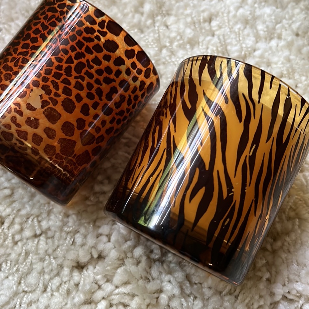 2 Animal Print Glass Candles - Picture 8 of 11